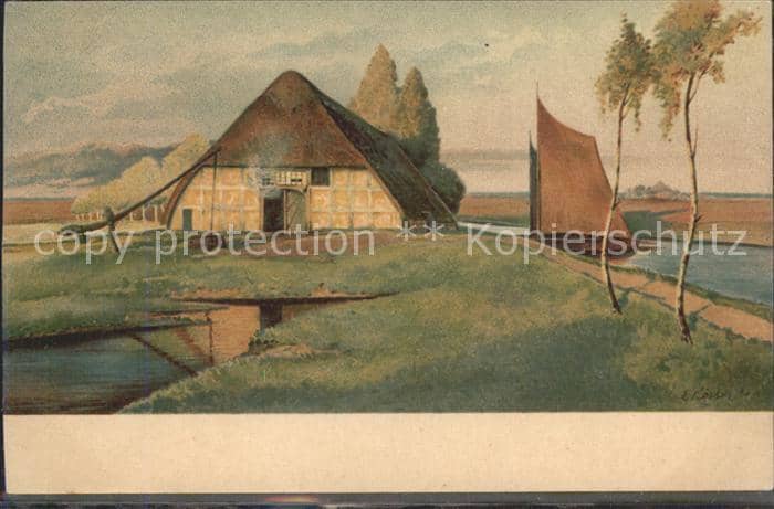 Worpswede Haus am Fluss – Ansichtskarte Worpswede