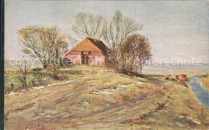 Worpswede Der erste Fruehlingstag – Ansichtskarte Worpswede