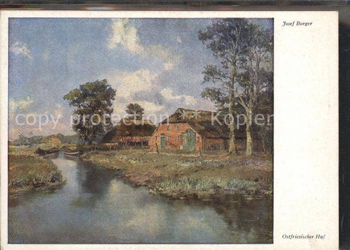 Ostfriesland Ostfriesischer Hof Künstlerkarte Josef – Ansichtskarte