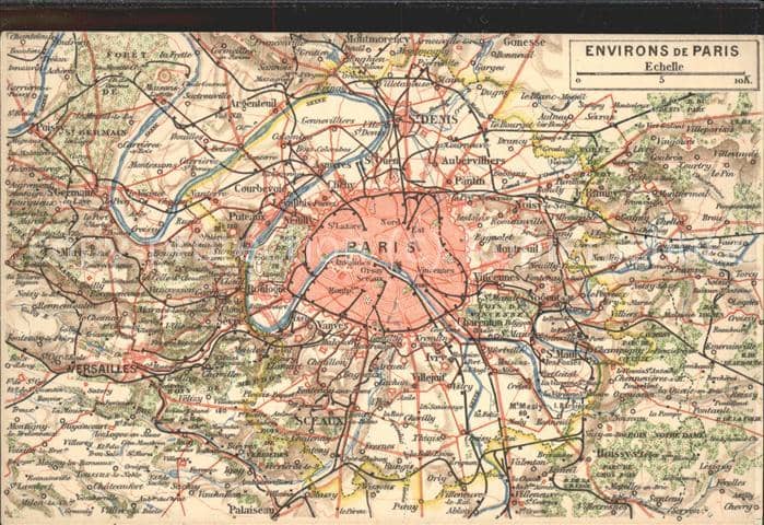 Paris Stadtplan – Ansichtskarte Paris