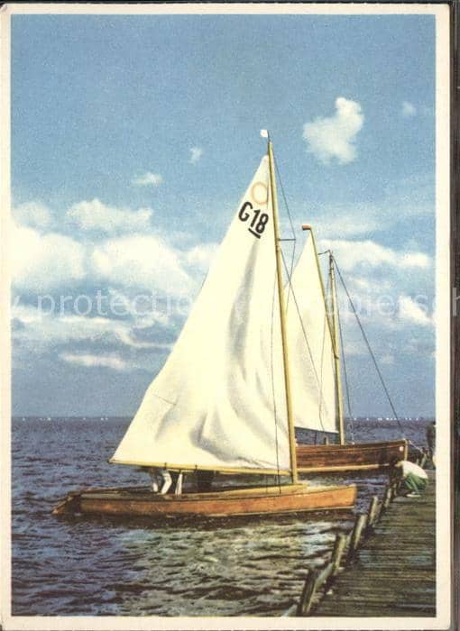Segelschiffe G18 Mann Steg – Ansichtskarte