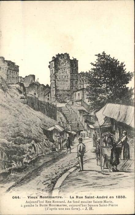 Paris Vieux Monmartre Rue Saint-Andre 1850 – Ansichtskarte Paris