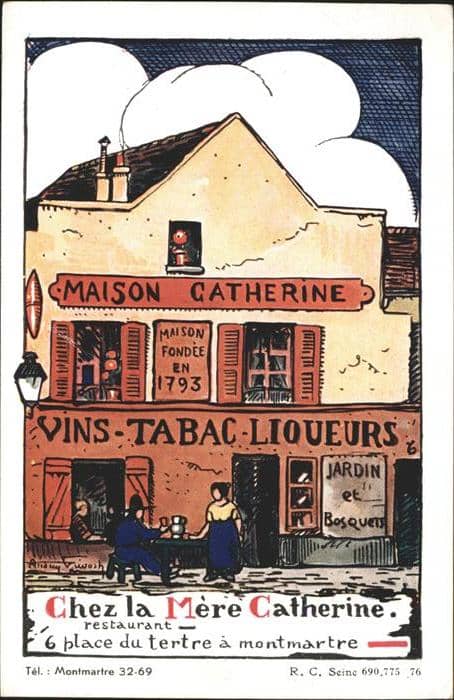 Montmartre Paris Chez la Mere Catherine – Ansichtskarte Paris