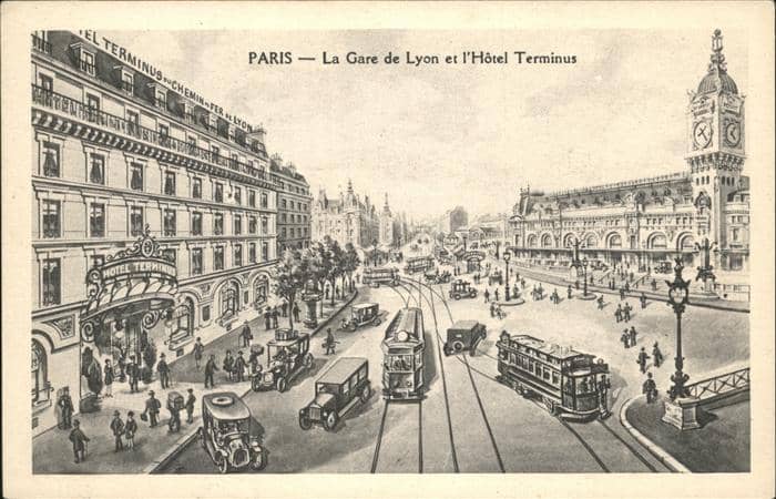 Paris Hotel Terminus Strassenbahn – Ansichtskarte Paris
