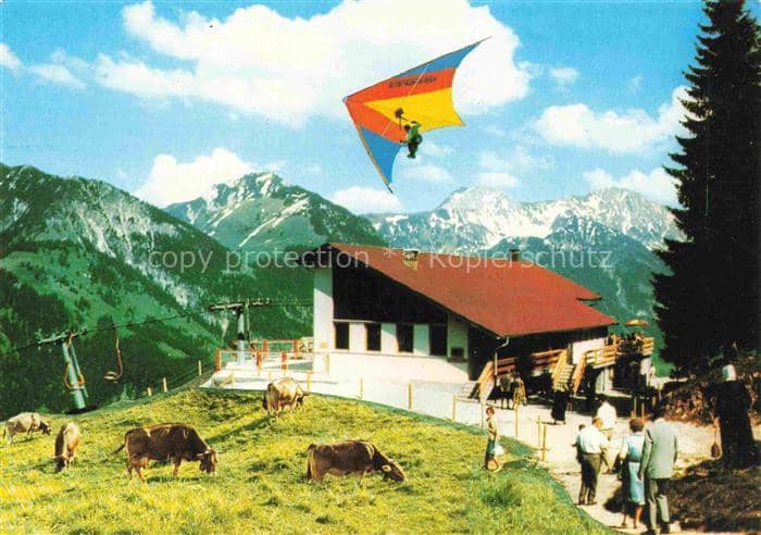 Segelflug Gliding Vol-Voile Vuolo-a-Vela Volo-a-Vela-- Hindelanger Sesselbahn – Ansichtskarte