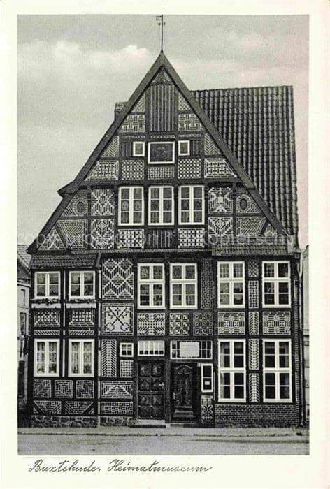Buxtehude Stade Niedersachsen Heimatmuseum Fachwerk Ornamentfachwerk Giebel Back – Ansichtskarte Buxtehude