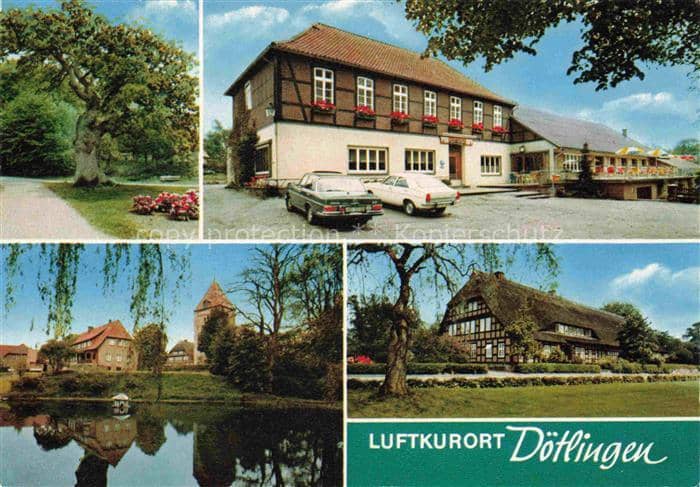 Doetlingen Altona Oldenburg Niedersachsen Luftkurort Schuetzenhof Teich Kirche F – Ansichtskarte Dötlingen