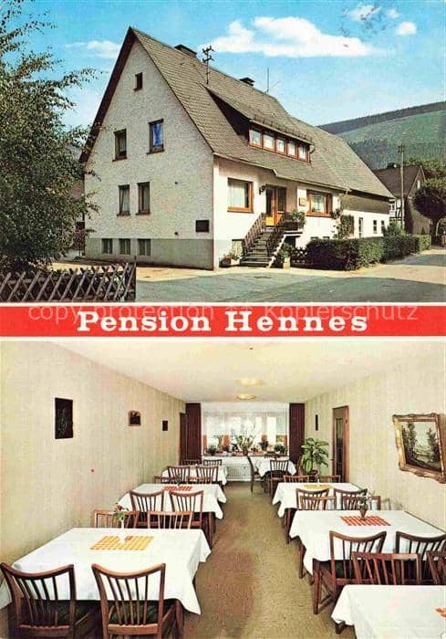 Saalhausen Lennestadt Sauerland NRW Pension-Hennes Saalhausen Luftkurort Speises – Ansichtskarte Lennestadt