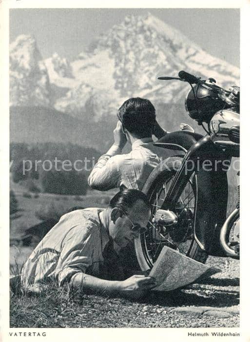 Fotograf Fotokunst Helmuth Wildenhain Vatertag Motorrad – Ansichtskarte