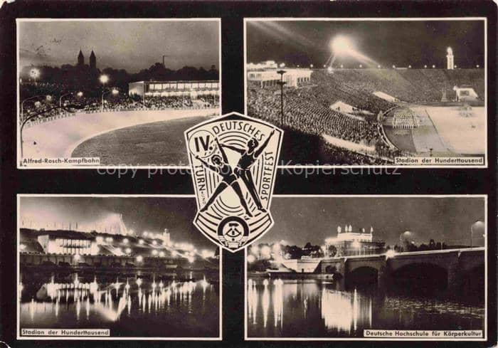 LEIPZIG Sachsen IV-Deutsches-Turn-und-Sportfest Alfred-Rosch-Kampfbahn Stadion-d – Ansichtskarte Leipzig