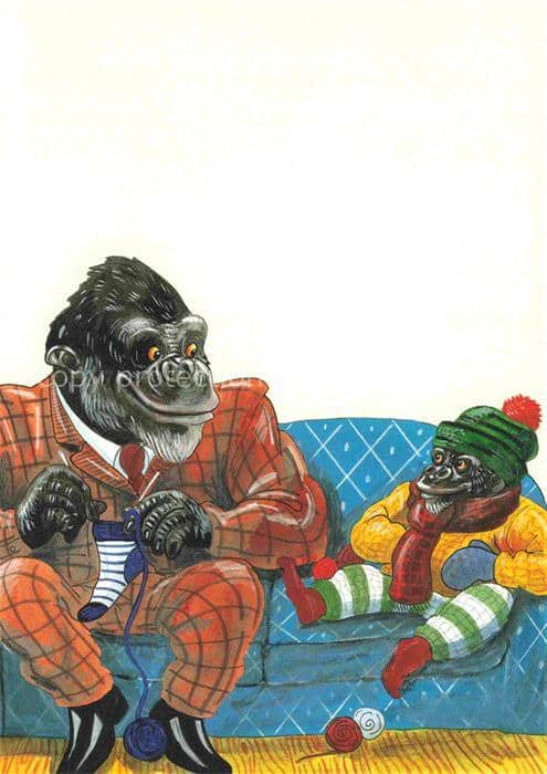Affen Monkeys Singes Monos Scimmie-- Socken – Ansichtskarte