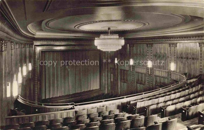 LEIPZIG Sachsen Schauspielhaus Theatersaal Buehne Vorhang Kronleuchter Sitzreihe – Ansichtskarte Leipzig