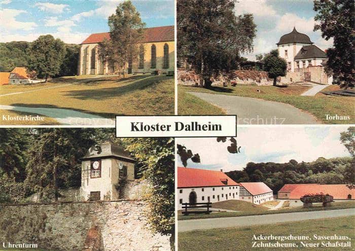 Dalheim Lichtenau Bueren Lichtenau NRW Klosterkirche Torhaus Uhrenturm Ackerberg – Ansichtskarte Lichtenau