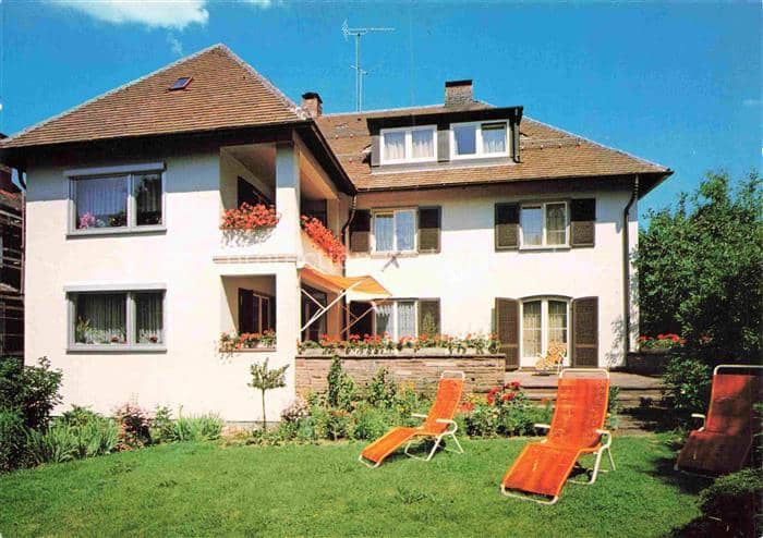FREUDENSTADT BW Haus-Bruder Hartranftstrasse Einfamilienhaus Garten Liegestuehle – Ansichtskarte Freudenstadt