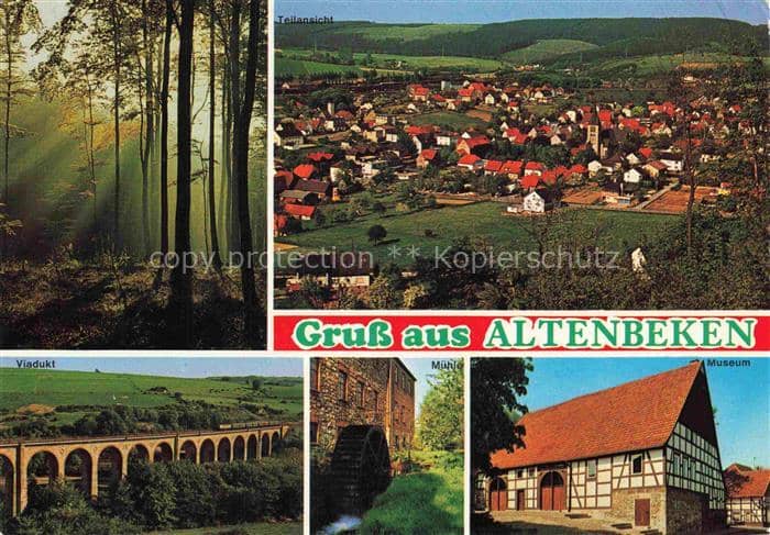 Altenbeken Eggegebirge Paderborn NRW Viadukt Muehle Museum Fachwerkhaus Wald Tei – Ansichtskarte Altenbeken
