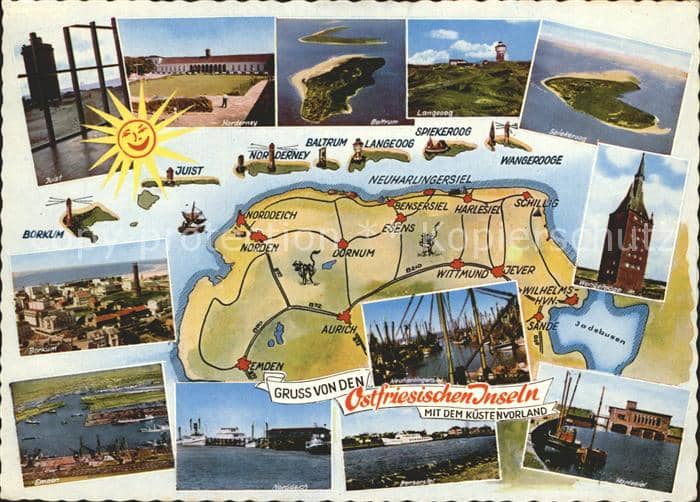 Ostfriesland Ostfriesische Inseln mit dem Küstenvorl – Ansichtskarte