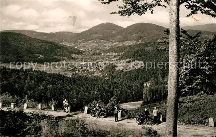 Schwarzwaldhochstrasse Panorama Blick auf Lichtenau Baden Bade – Ansichtskarte