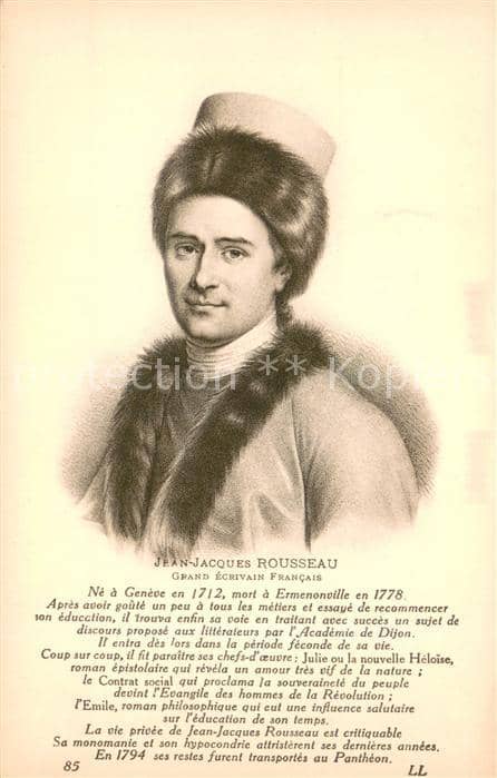 Persoenlichkeiten Jean-Jacques Rousseau – Ansichtskarte