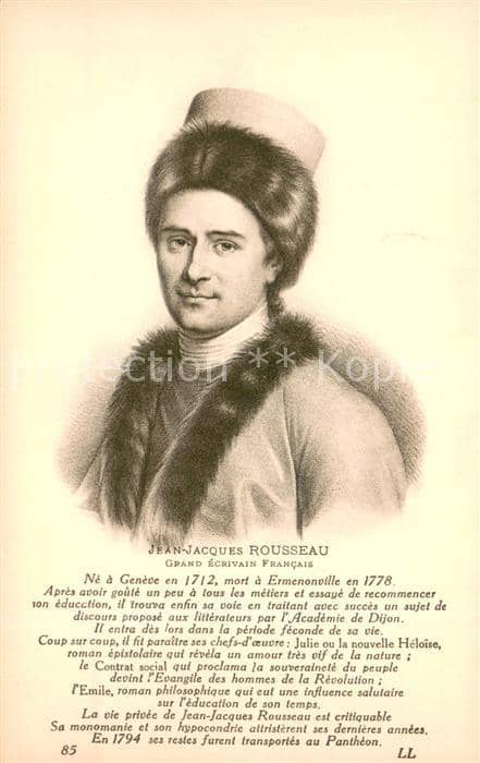 Persoenlichkeiten Jean-Jacques Rousseau – Ansichtskarte