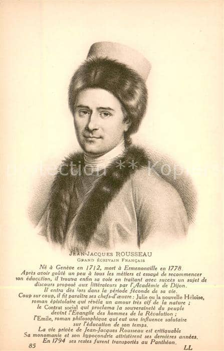 Persoenlichkeiten Jean-Jacques Rousseau (Schriftsteller) – Ansichtskarte