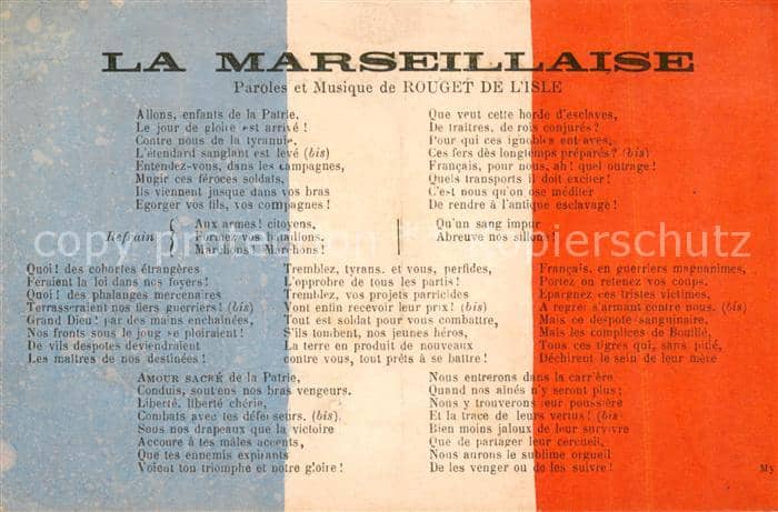 Besonderheiten Nationalhymne Frankreich – Ansichtskarte