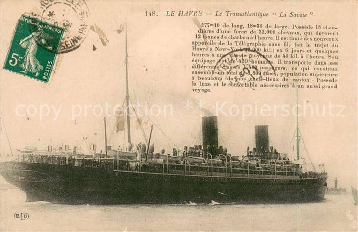 Dampfer Oceanliner la Savoie – Ansichtskarte