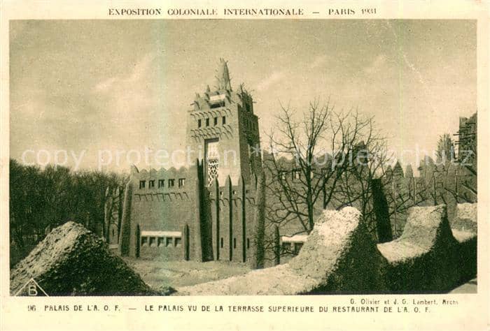 Exposition Coloniale Paris 1931 Palais de L A O.F. – Ansichtskarte