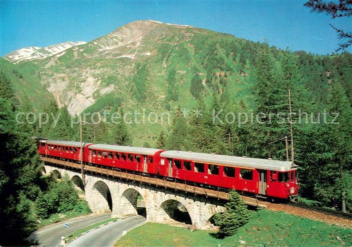 Eisenbahn Lammenviadukt vor Bau Basistunnel – Ansichtskarte