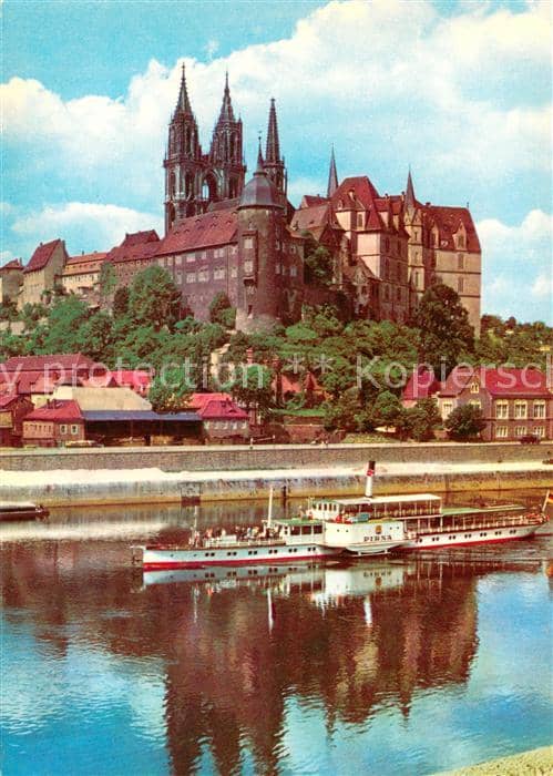 Dampfer Seitenrad Pirma  Meissen – Ansichtskarte