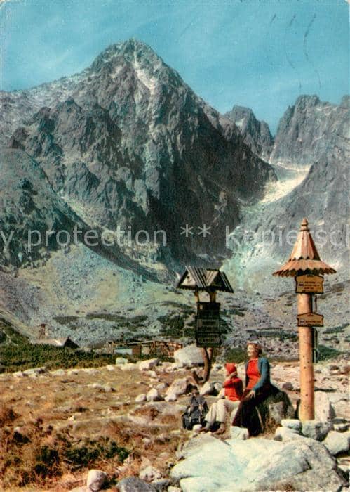 Vysoke Tatry Lomnitzerspitze ueber dem Felsental Hohe Tatra – Ansichtskarte