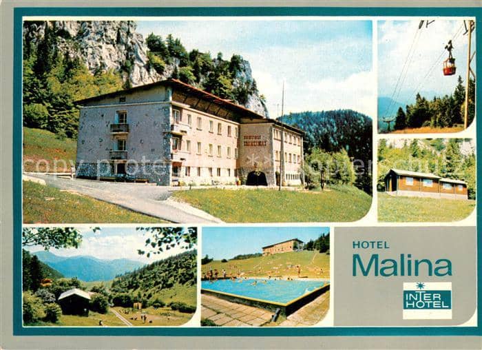 Velka Fatra Hotel Malina Bergbahn Freibad Landschaftspanorama – Ansichtskarte