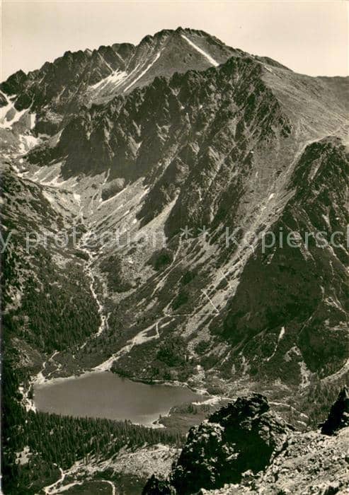 Strbske Pleso Bergwelt Hohe Tatra Blick zum Popradske pleso Bergsee – Ansichtskarte