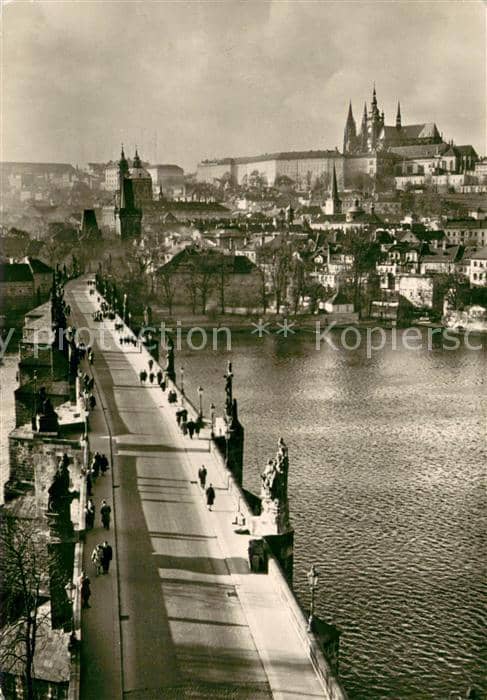 Praha Prahy Prague Prager Burg und Karlsbruecke – Ansichtskarte