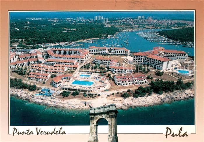 Pula Pola Croatia Punta Verudela Ferienanlage Hafen – Ansichtskarte