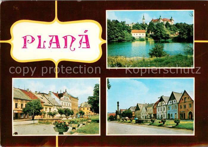 Plana nad Luznici Haeuserpartien Innenstadt Schloss – Ansichtskarte