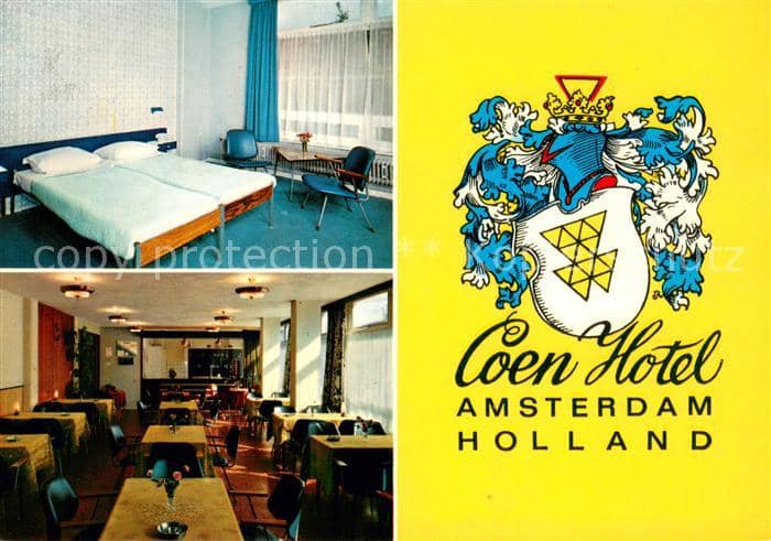 Amsterdam Niederlande Coen Hotel Restaurant Doppelzimmer Wappen – Ansichtskarte Aalsmeer