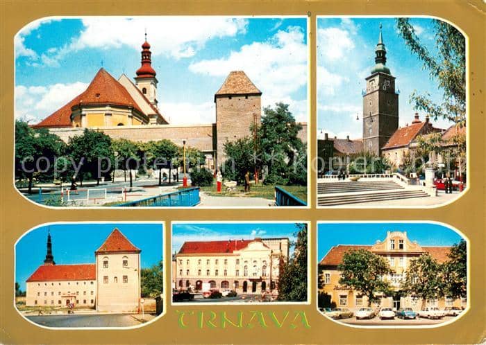 Trnava Bernolakova brana Mestska veza Zapadosiovenske muzeum Mestske divadlo Hot – Ansichtskarte