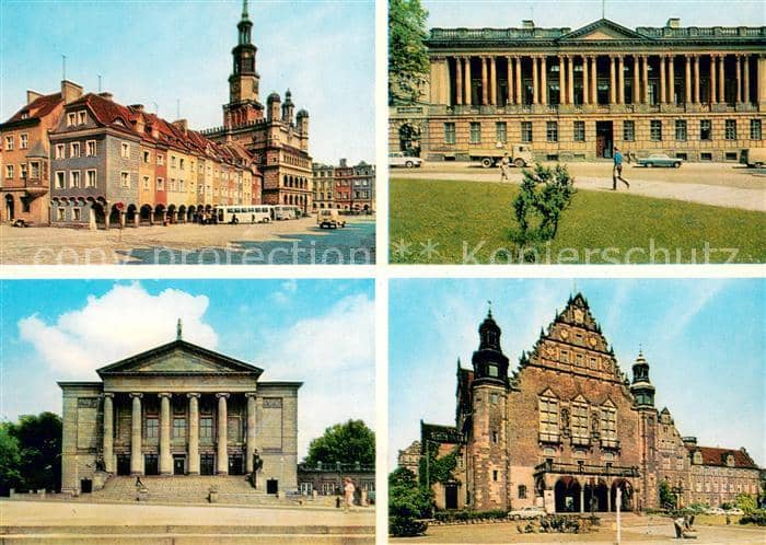Poznan Posen Fragment Starego Rynku Opera im Stanislawa Moniuszki Biblioteka Rac – Ansichtskarte