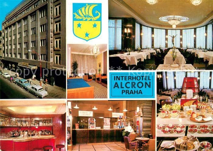 Praha Prahy Prague Interhotel Alcron Gastraeume Bar Buffet Zimmer – Ansichtskarte