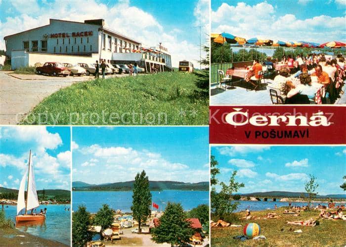 Cerna v Posumavi Cesky Krumlov Hotel Racek Terasa hotelu Racek Camping Plaz – Képeslap