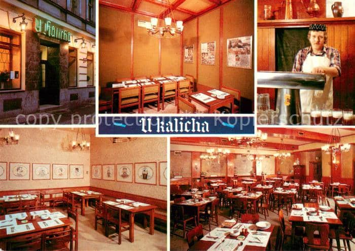 Praha Prahy Prague Restaurace U Kalicha Gastraeume – Ansichtskarte