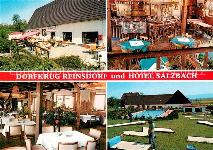 Reinsdorf Apelern Restaurant Dorfkrug Hotel Salzbach Minigolfplatz – Ansichtskarte Apelern