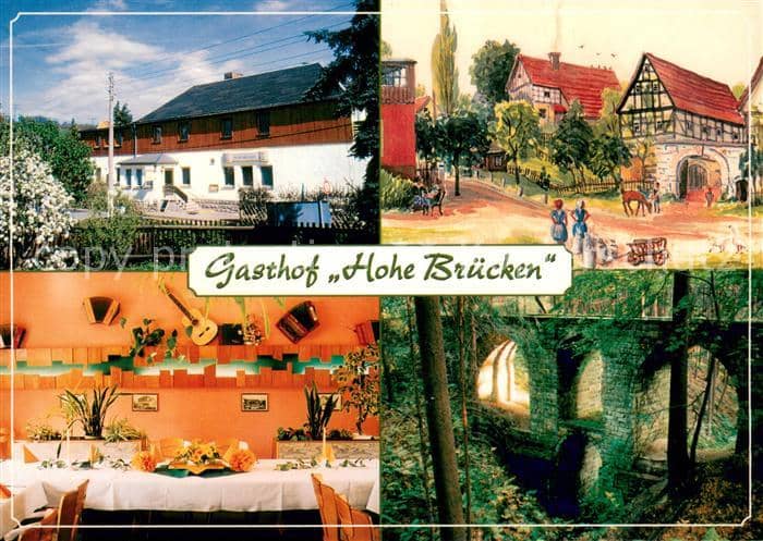Pirna Elbe Sachsen Gasthof Hohe Bruecken Gastraum – Ansichtskarte Pirna