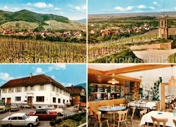 Eisental Buehl Rastatt BW Gaststaette Pension Weinberg Gaststube Panorama – Ansichtskarte Bühl