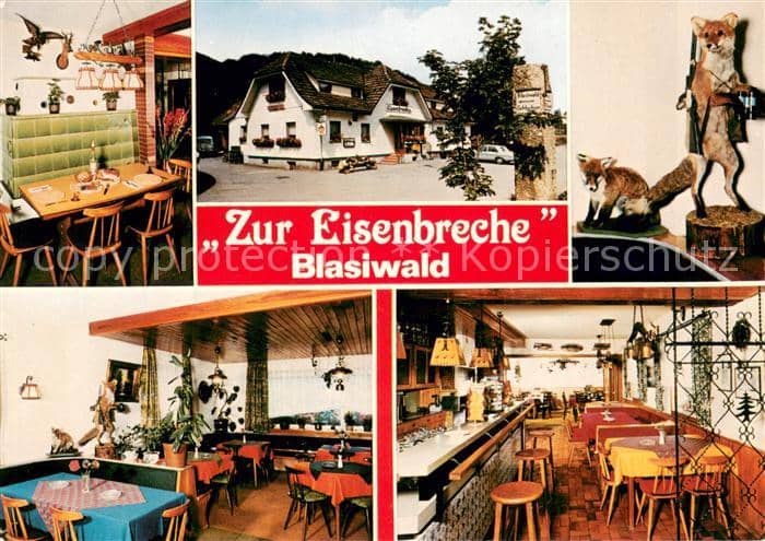 Blasiwald Schluchsee Hochschwarzwald BW Gasthaus Pension Zur Eisenbreche Gastrae – Ansichtskarte Schluchsee