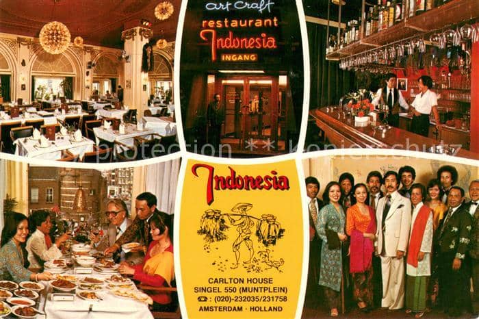 Amsterdam Niederlande Art Craft Restaurant Indonesia Carlton House – Ansichtskarte Aalsmeer