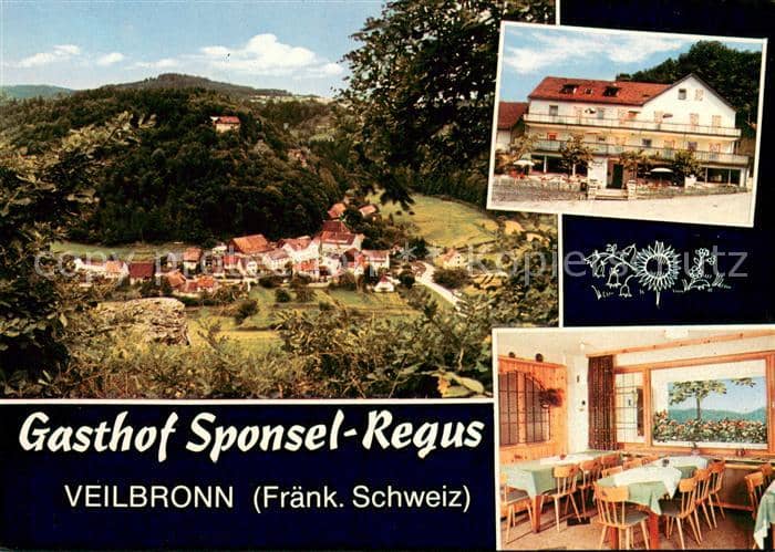 Veilbronn Heiligenstadt BAMBERG Bayern Panorama Gasthof Sponsel Regus Gaststube – Ansichtskarte Heiligenstadt i.OFr.