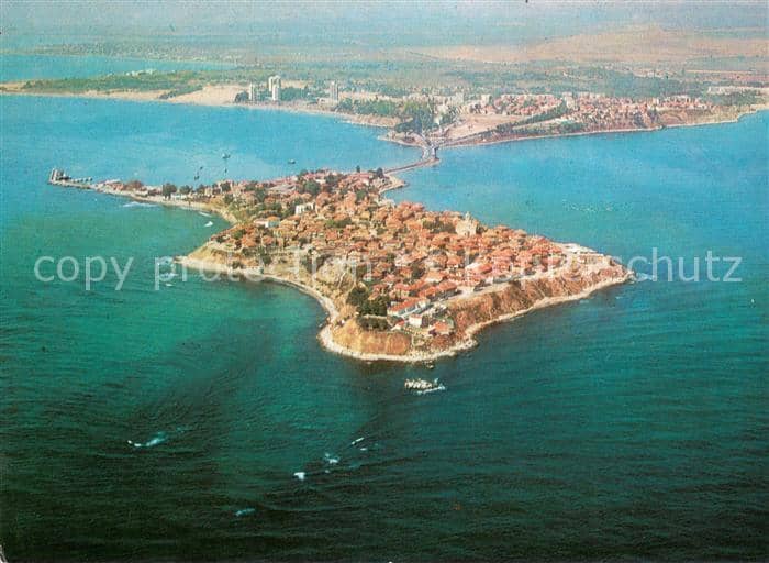 Nessebre Nessebar Nessebyr Halbinsel Fliegeraufnahme – بطاقة مصوّرة