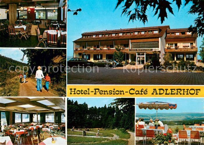 Straubenhardt Enzkreis BW Hotel Pension Cafe Adlerhof Schwanner Warte – Ansichtskarte Straubenhardt