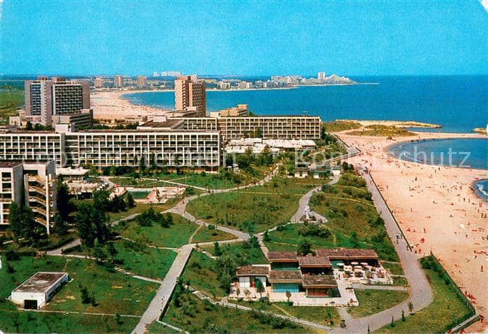 Saturn Mangalia Nord Saturn RO Panorama Hotels Strand Kueste Fliegeraufnahme – Pohlednice